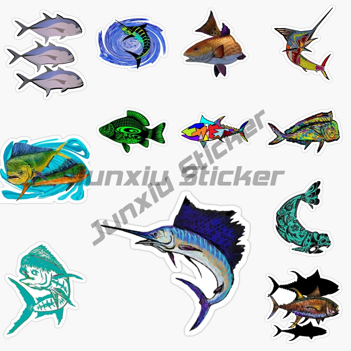 Swordfish Sailfish and Mars THE SWIFT ARROW OF THE SEA Fierce Predatory Fish in The Open Ocean Vinyl Self-adhesive Car Stickers