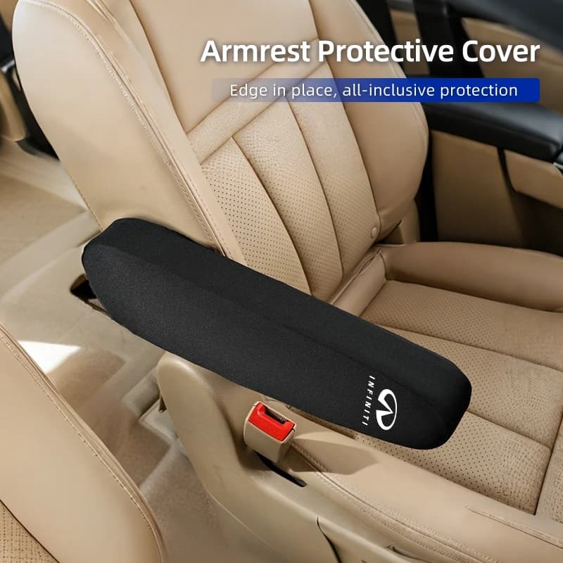 Auto Arms Covers Central Elastic Console Front Seat Armrest Protection Covers For Infiniti Q50 FX35 Q30 G37 Q70 QX70 G35 Q60 QX