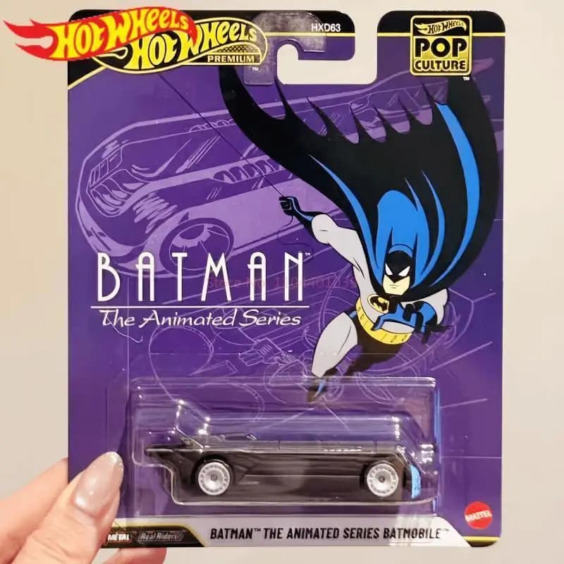 Originale Hot Wheels Premium Car Cultura Pop Batman La Serie Animata Batmobile Giocattoli Ragazzi 1/64 Diecast Veicoli Modello di Auto Regali