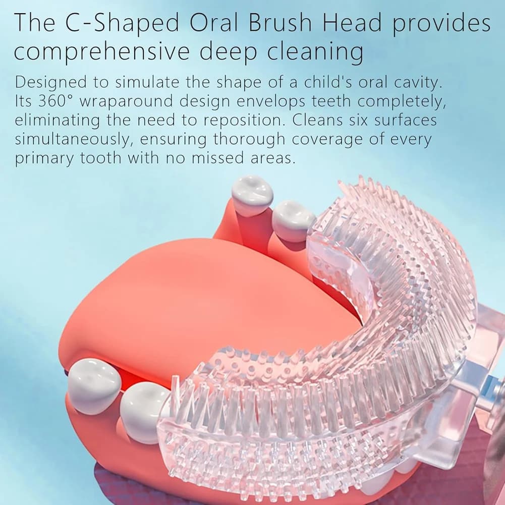 FGGS-Kids U-shaped electric toothbrush, toothbrush with multimodal high frequency sonic vibration, (2-12 years)