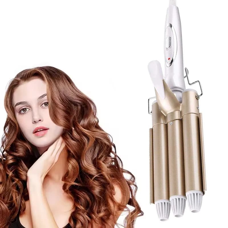 Professional Tools for Styling, Iron Triple Cylinder Ceramic Hair Clips, Hairstyle Tool, Iron Electric Hair Clips