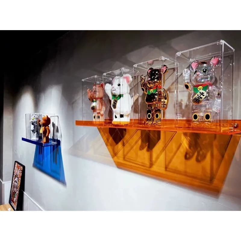 ‌Acrylic Wall Shelf No Drill Hanging Storage Rack Clear Floating Shelf Creative Background Wall Decor Space Saving Organizer