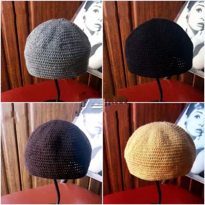 Cappelli Musulmani per Uomo e Donna, Copricapo da Preghiera, Kufi in Maglia, Kippah Islamica, Stile Arabia Saudita, Ebraico, Estivo 0714