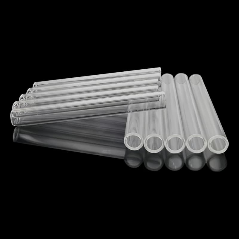 10 pieces borosilicate glass pipe with brush for cleaning, transparent tube, ideal for art and hand-made glass crafts