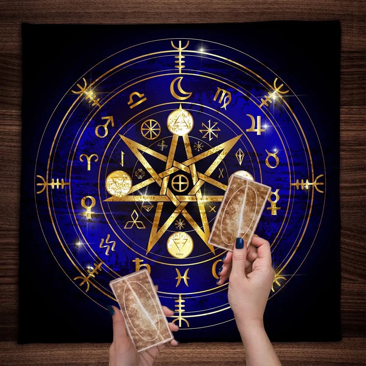 Panno per altare Tarocchi Tovaglia Rune Pagan Wicca Astrologia Spirituale Oracle Card Pad Strega Decorazioni per la casa Gioco da tavolo Tappetino Decor