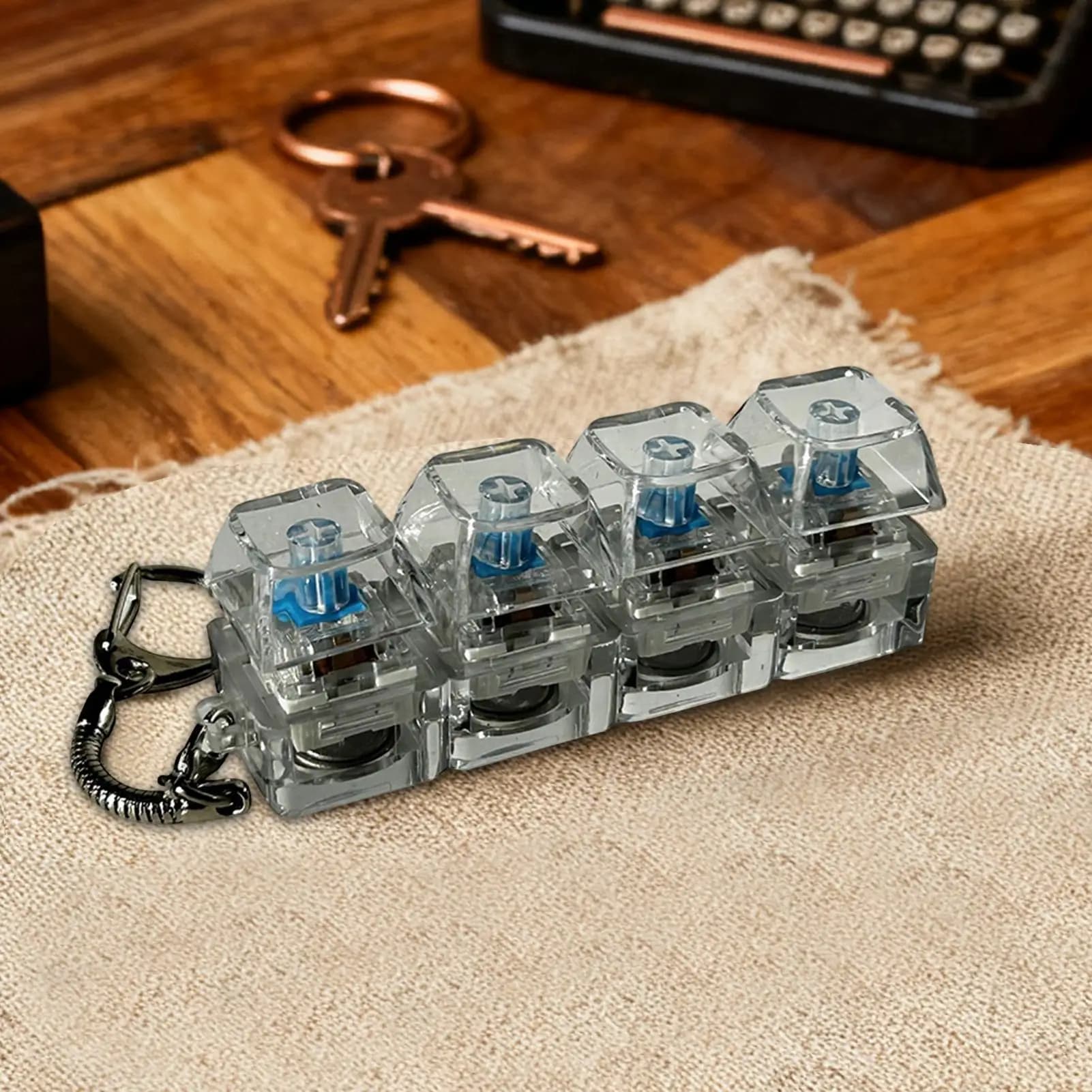 Keyboard Fidget Toy Realistic Transparent Colorful Lights Charm Fidget Toy Keyboard for Adults Boys Girls Family Travel Backpack
