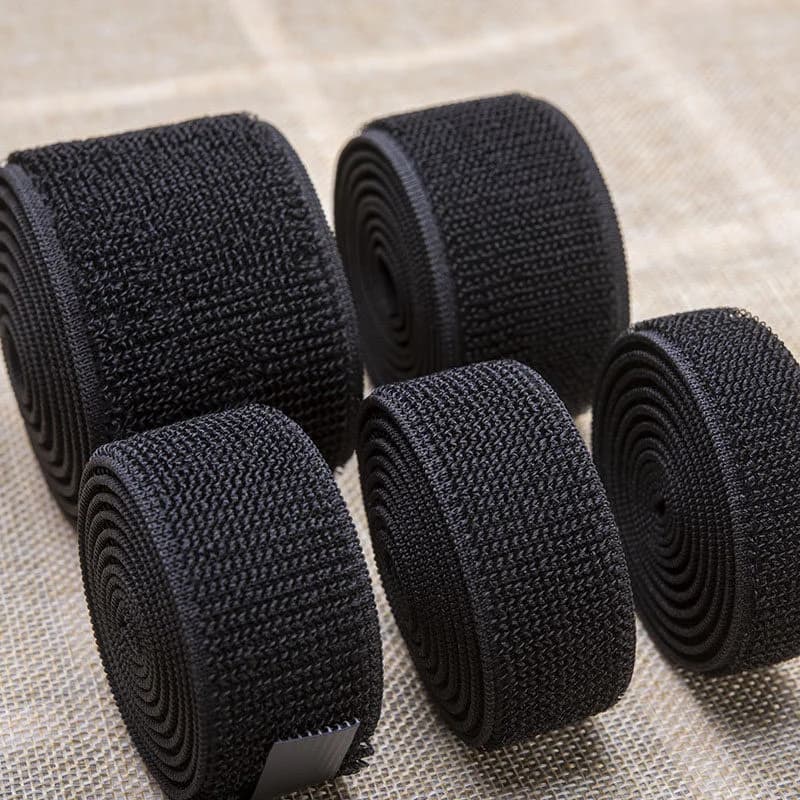 Nero Elastico Magico Nylon Cinghie Elastiche Ad Anello Nastro di Fissaggio Appiccicoso Polsino Avvolgimenti da Polso Benda FAI DA TE Senza Adesivo 20/25/30/50mm