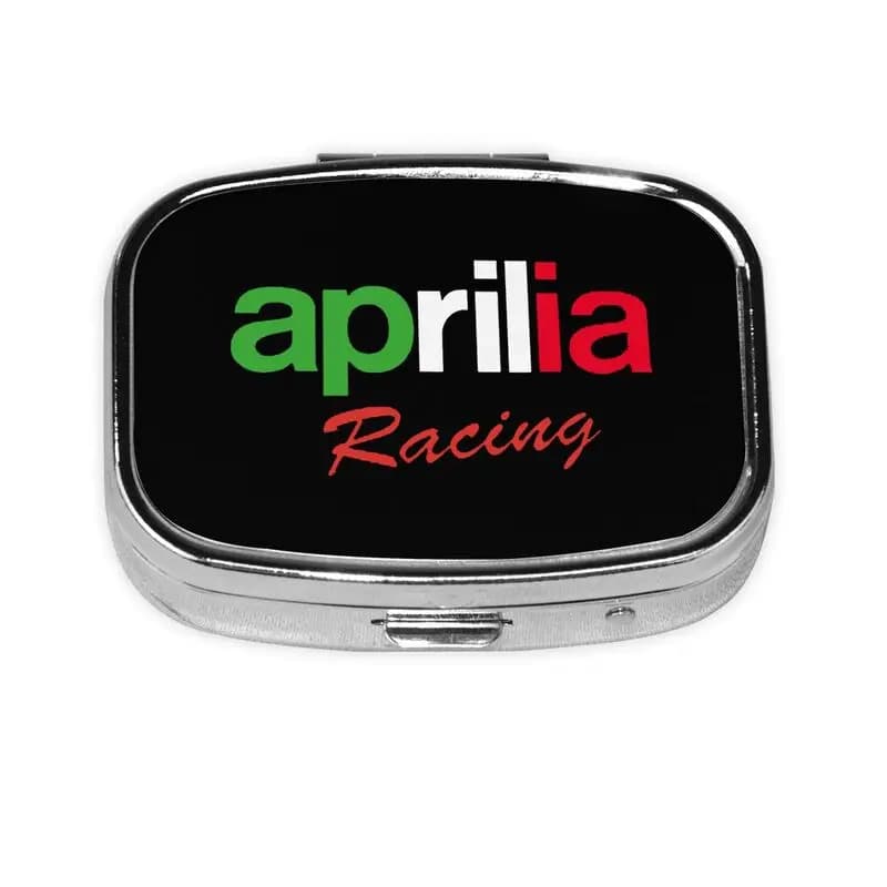 Aprilia Racing Pill Box Container for 2 compartments per pocket, portable container for medicines, vitamins, fish oil and supplements