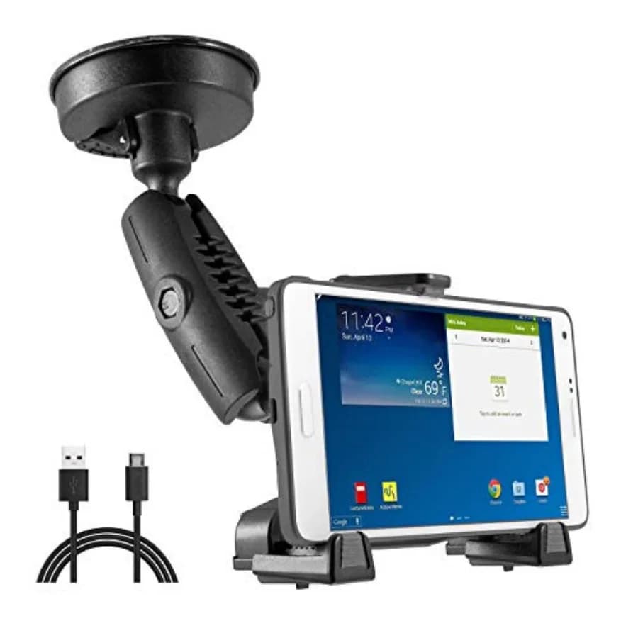 xProDock NFC Bizmount - Supporto per telefono con base a ventosa resistente e cavo USB-C da 1,5 m - per il vostro cruscotto o parabrezza