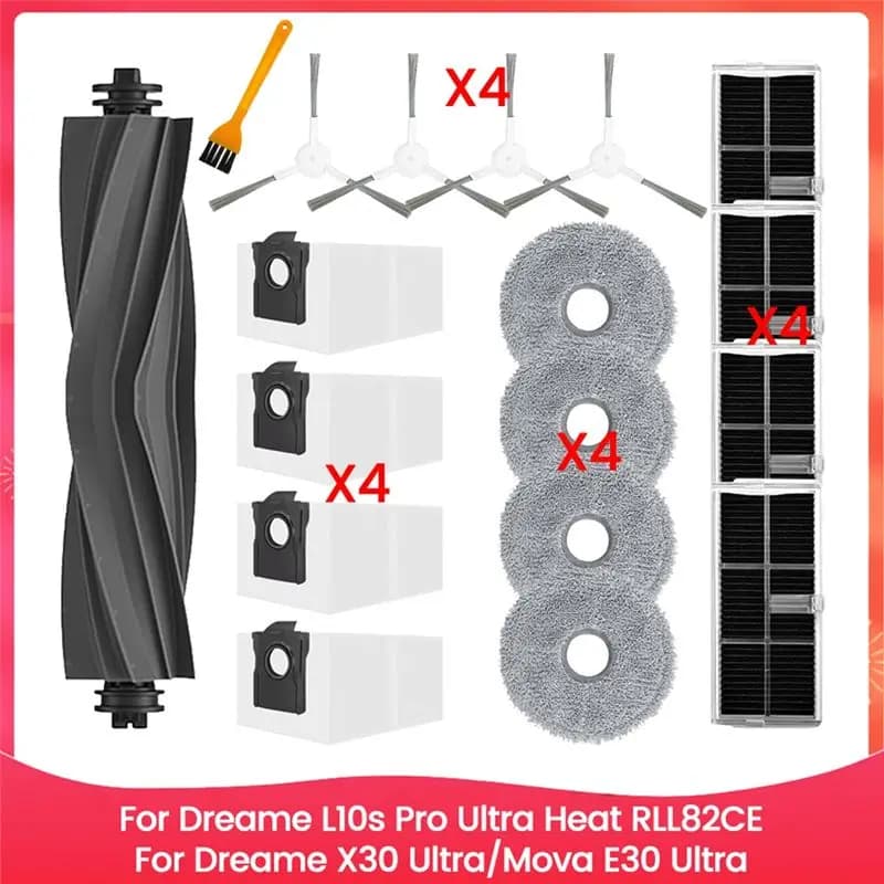 B51CNUOVO! Set di 18 Accessori di Ricambio: Spazzole, Filtri, Sacchetti Polvere, Panni per Fordreame L10s Pro Ultra Heat RLL82CE/X30 Ultra/Mova E30 Ultra