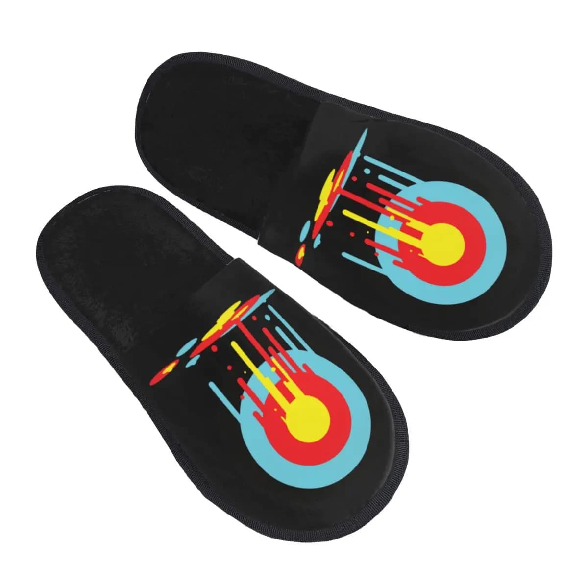 Bersaglio piangente personalizzato Comodo Scuff con pantofole in memory foam Donna Tiro con l'arco Archer Freccette Spara scarpe da casa dell'hotel