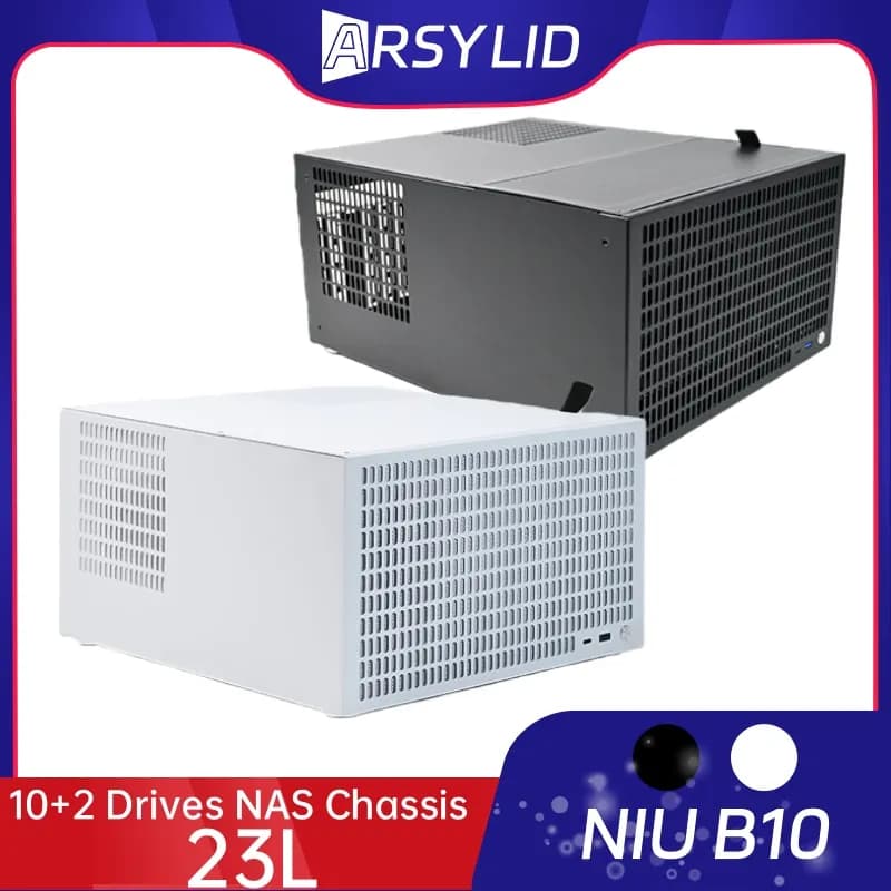 Scheda grafica NIU B10 10 Drive NAS Chasis ATX Montherboard PSU 245mm AIO per archiviazione di synologia