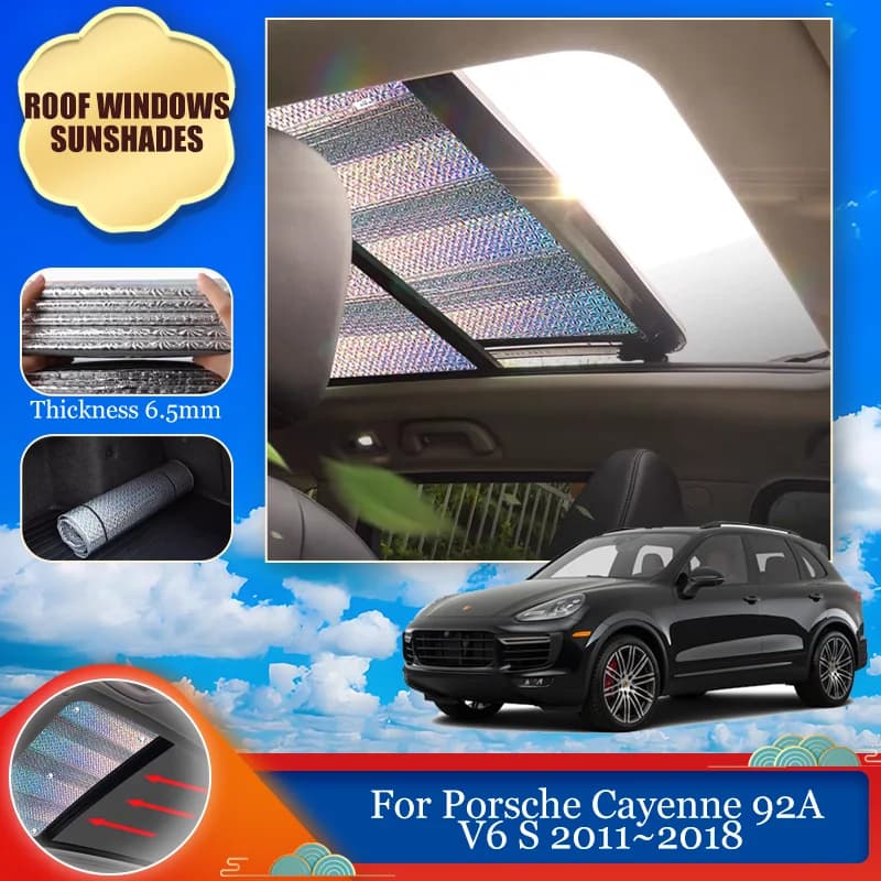 Parasole per Tettuccio Auto per Porsche Cayenne 92A V6 S 2011~2018 2012, Copertura Parasole per Tetto e Parabrezza, Accessori Visiera Solare