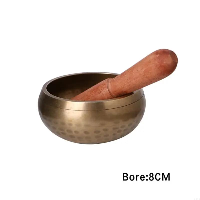 L9NB Tibetan Buddhism Singing Bowl Hand Hammered Yoga Meditation Gift
