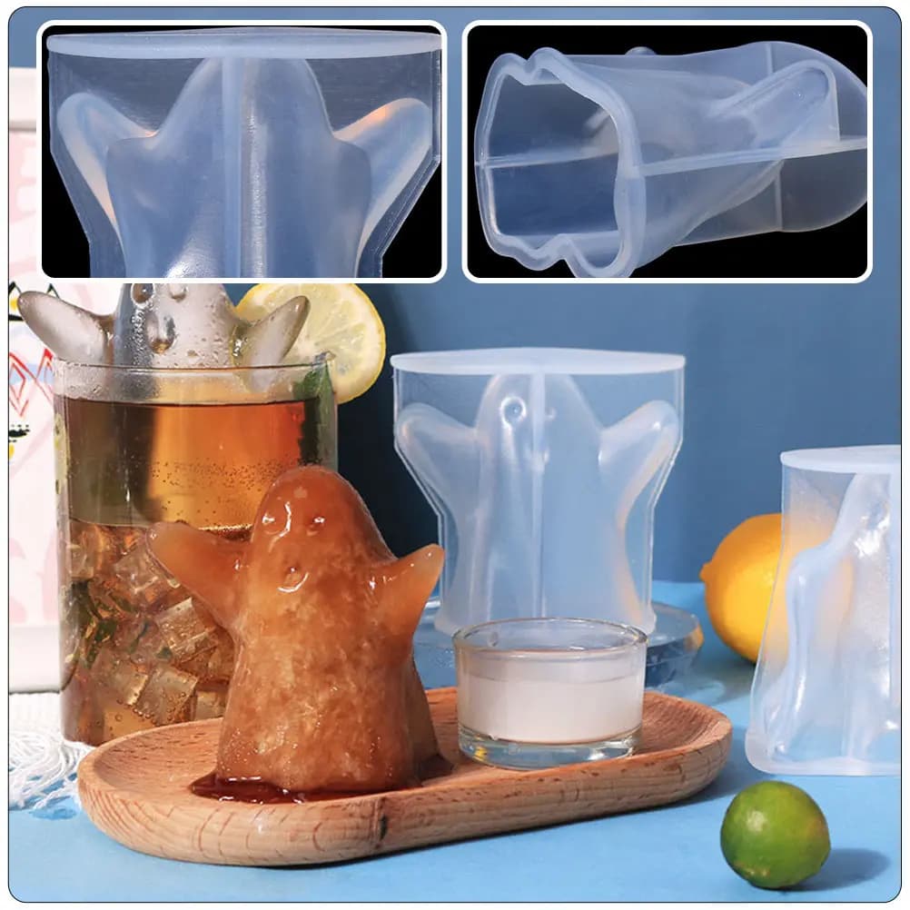 Ghost Shape Silicone Ice Mold DIY Accessory for Home Bar Chocolate Making Cake Baking Handmade Craft Desktop Decoration Mold