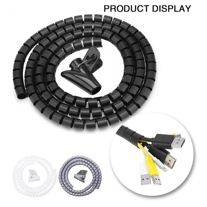Clip per Cavi 1/2 Pezzi, Organizzatore Flessibile a Spirale per Cavi, Protezione per Cavi del Computer, Clip per Tubi Protettivi, Strumenti per la Gestione Ordinata dei Cavi