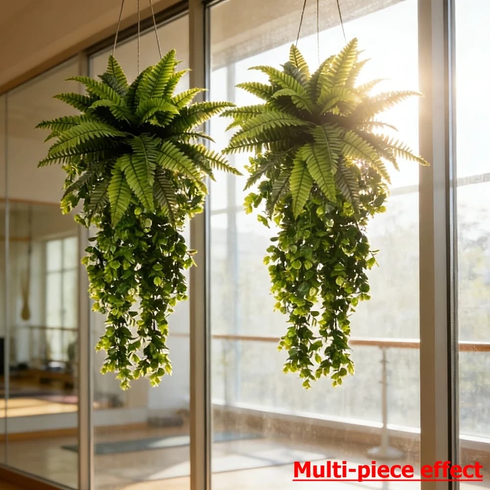 Set di 5 Grandi Piante Artificiali Verdi, Eucalipto e Erba Persiana da Appendere a Parete, Ideali per Decorazioni, Matrimoni e Giardini