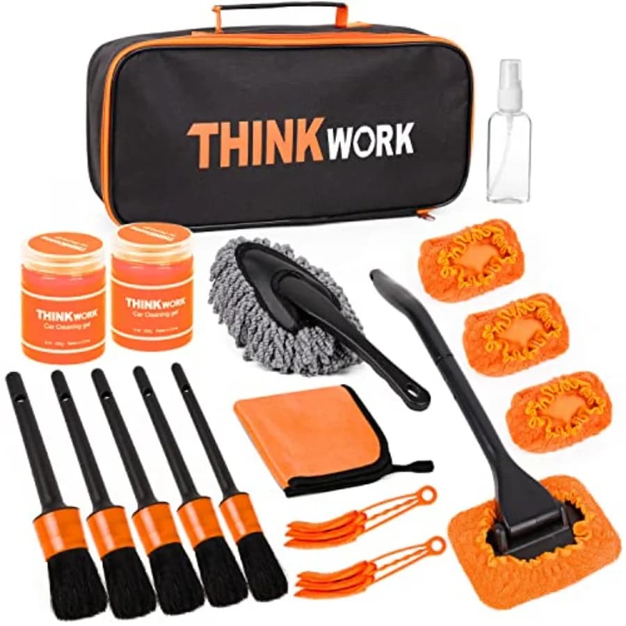 Windshield Cleaner Tool, Car Detailing Kit Interior, Car Cleaning Kit Interior and Exterior Detail Brush, Auto Supplies and Acc