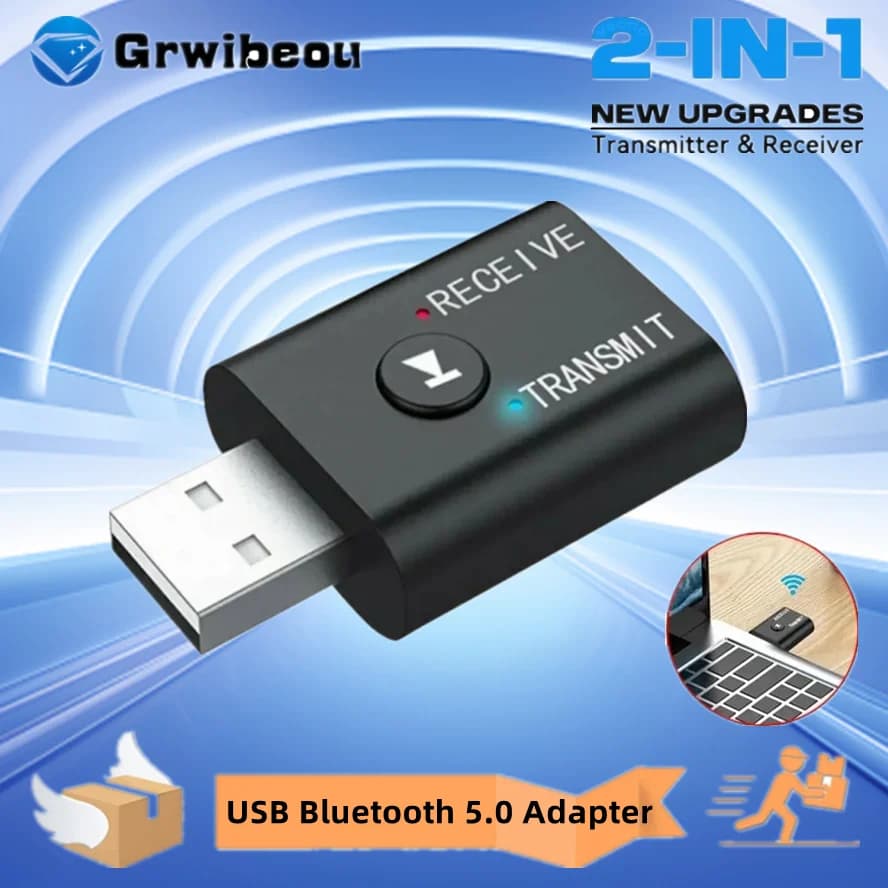Ricevitore trasmettitore audio USB Bluetooth 5.0 Jack AUX da 3,5 mm Dongle RCA Adattatore wireless stereo per PC Kit per auto Altoparlante Cuffia
