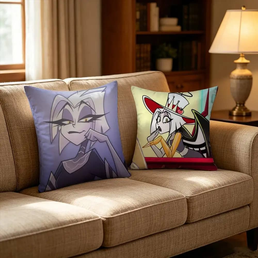 Lute H-HazbinES Anime Pillow Case Copricuscino decorativo per divano auto