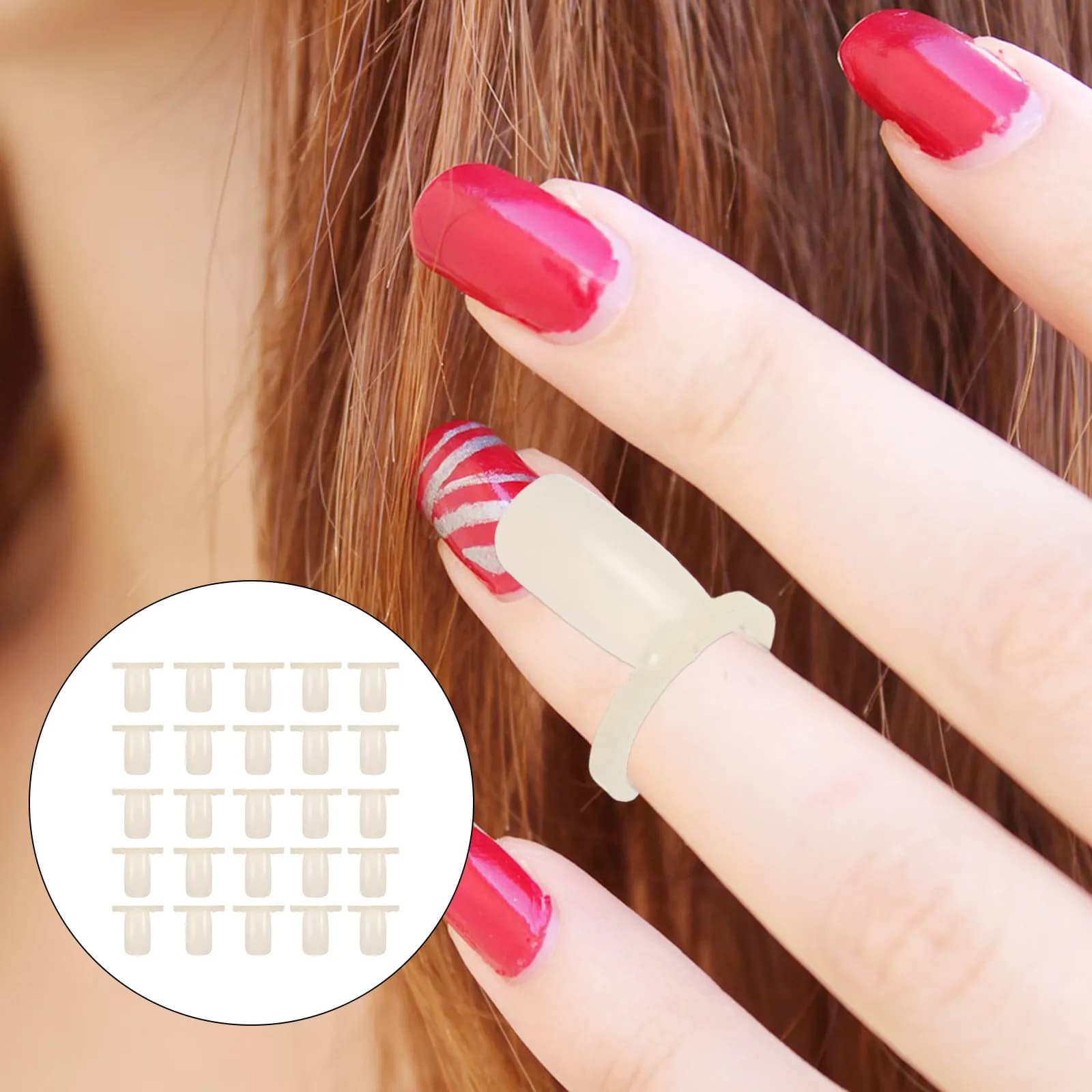 200Pcs Nail Color Display Rings Plastic Nail Polish Ring Display Manicure Salon Home Gel Polish Color Chart Tips