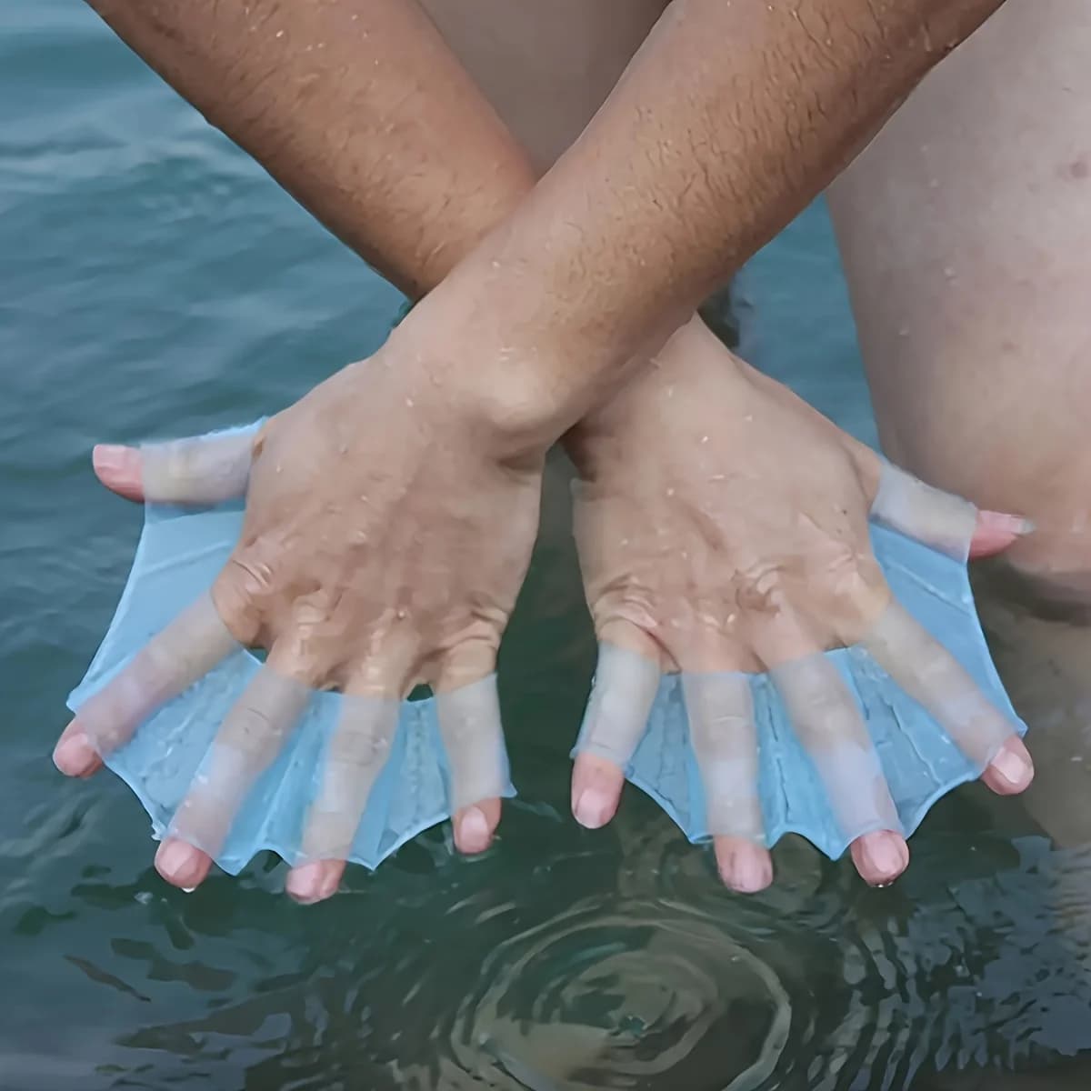 Swimming Pins in Silicone, Gloves with Swimming Membrane, Aquatic Fitness, Dives, Light Palettes for Adults and Children