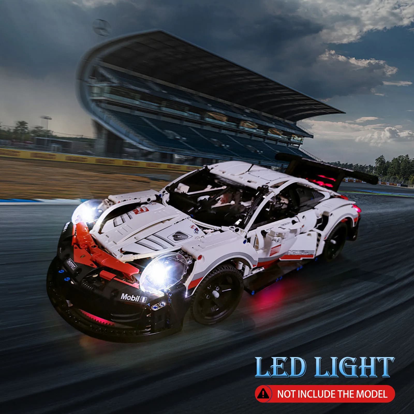 LYBMTWF Kit di illuminazione a LED compatibile con il set di giocattoli per auto da corsa Super White Lego 42096 (NON includere i mattoni modello)