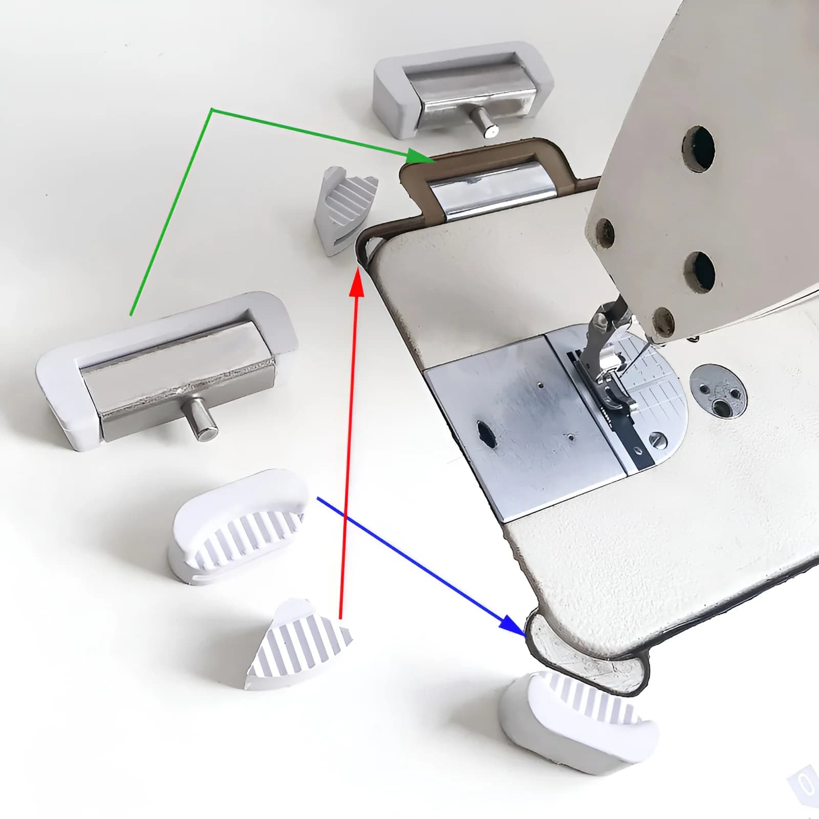 Computer piatto per auto quattro angoli pad sincrono testa di auto pad per padella per olio pad ammortizzante pad in gomma testa della macchina gancio pad cucito m