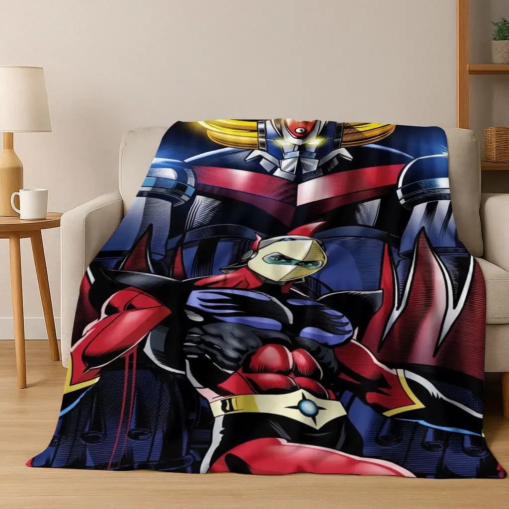 26 Style UFO Robot Grendizer U Cartoon Flannel Blanket,Cozy Soft Throw Blanket for Home Bedroom Bed Sofa Picnic Cover Gift Kid