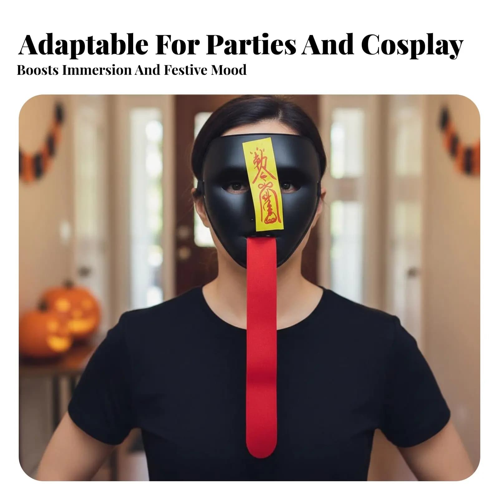 Maschera Spaventosa Longprotrusion Specter, Copertura Facciale da Mostro per Cosplay, Adatta alla Maggior Parte degli Adulti