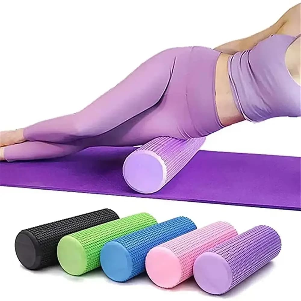 Rullo in schiuma per pilates durevole da 30/45 cm Rullo in schiuma per yoga portatile solido Rullo in schiuma EVA nero per donne/uomini