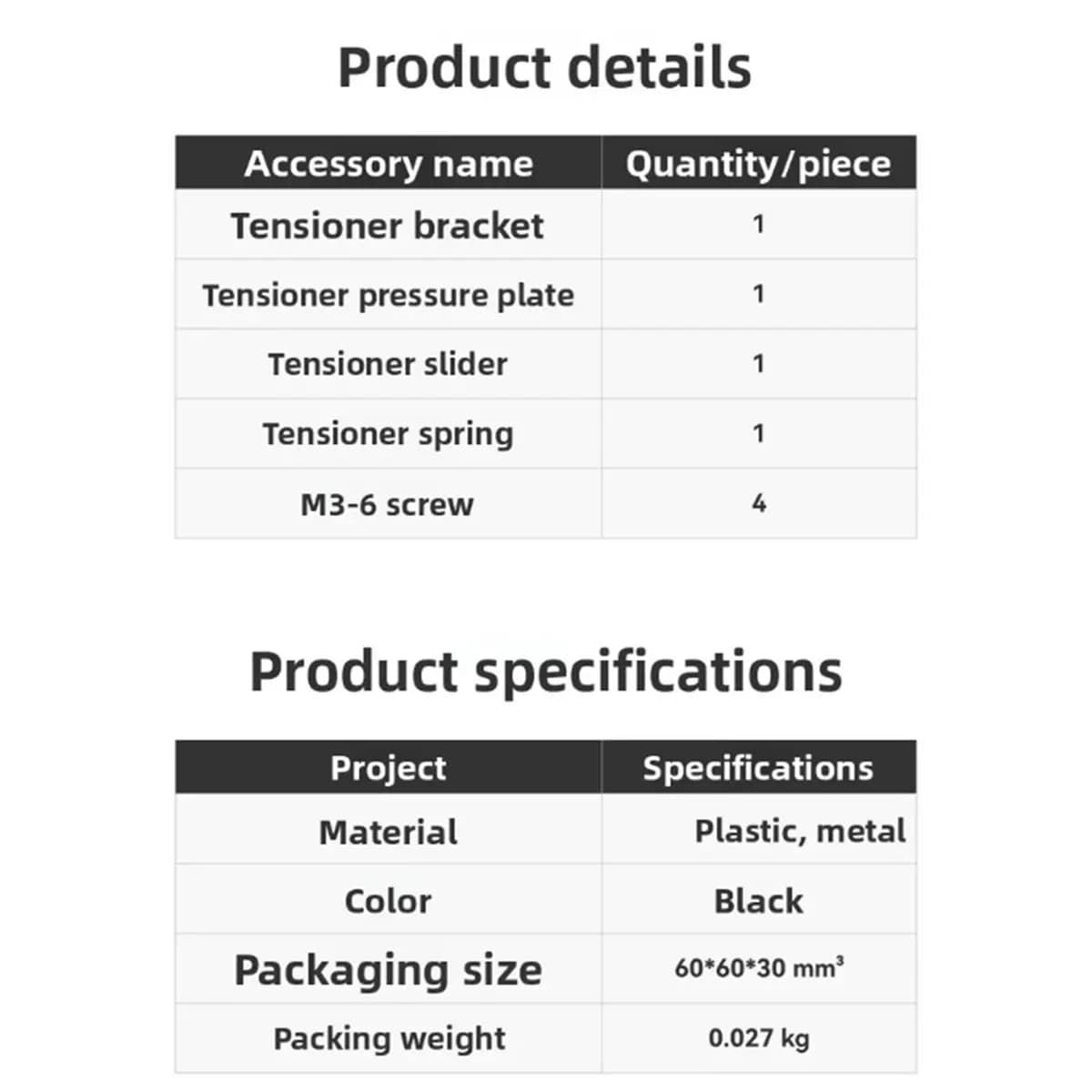 (B63C) Accessori per stampanti 3D per Bambu Lab H2D/H2S/H2C Tenditore cinghia asse XY Nuovo