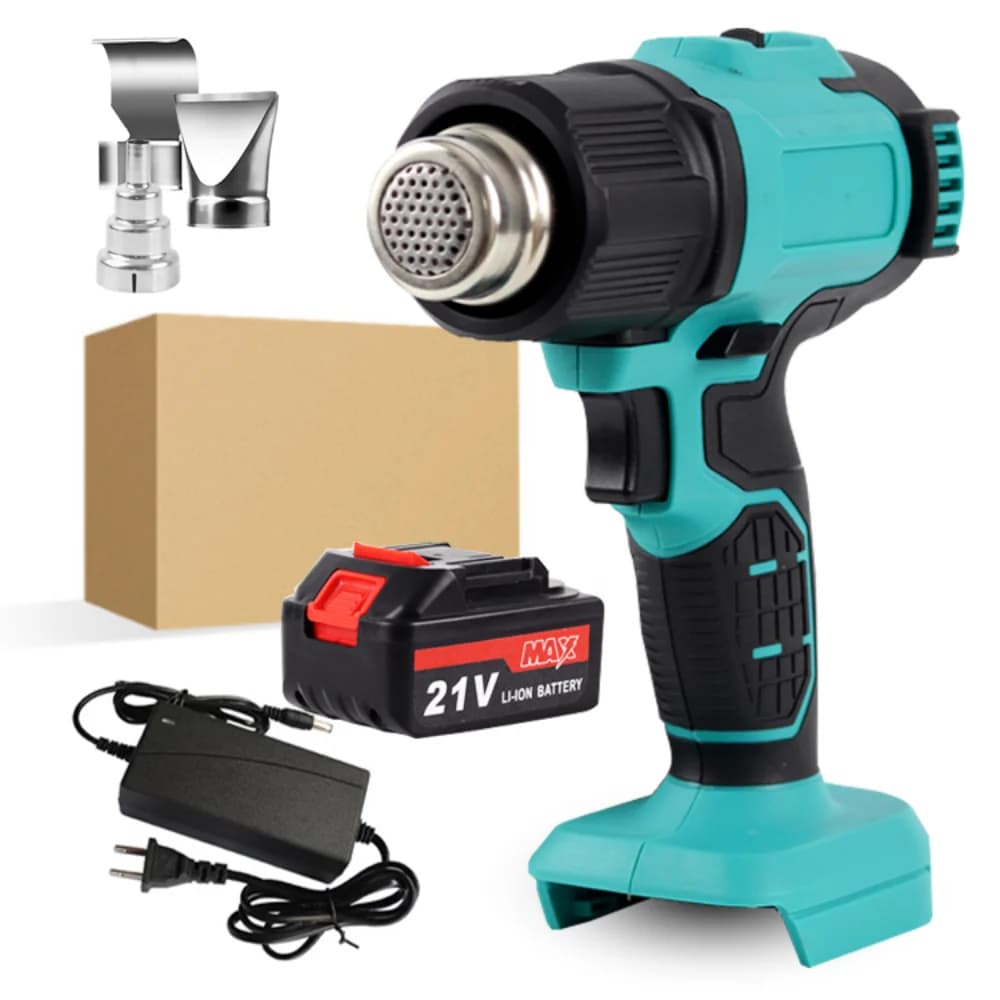 Pistola termica elettrica ricaricabile Cordless 300-550 ℃ pistola ad aria calda portatile regolabile con ugelli per batteria Makita 18V