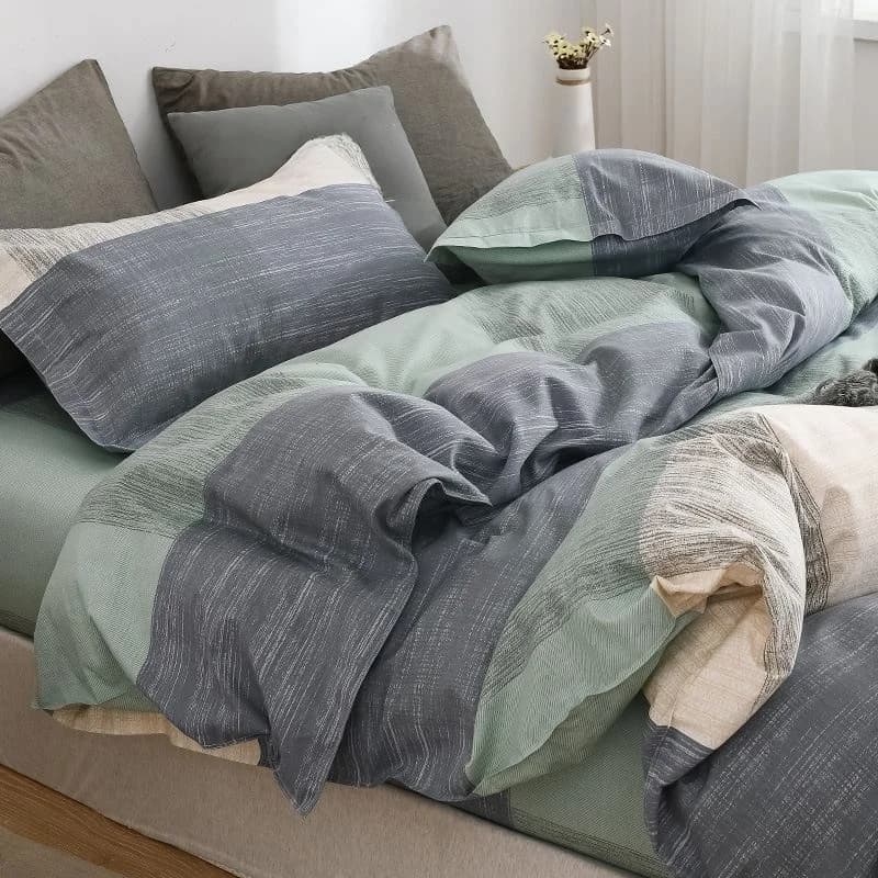 Set di Biancheria da Letto per Dormitorio Studentesco, Tre Pezzi, Copripiumino Singolo, Copriletto, Stile Semplice, Tinta Unita