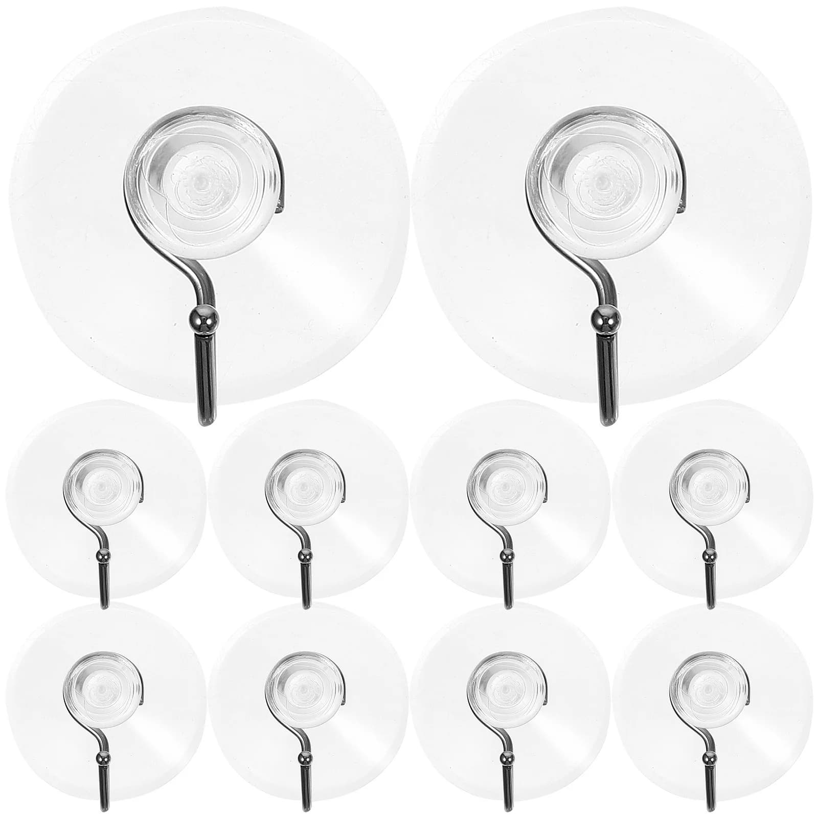Ganci a ventosa da 10 pezzi, trasparenti, resistenti, ganci a parete per cucina, bagno, porta asciugamani in vetro
