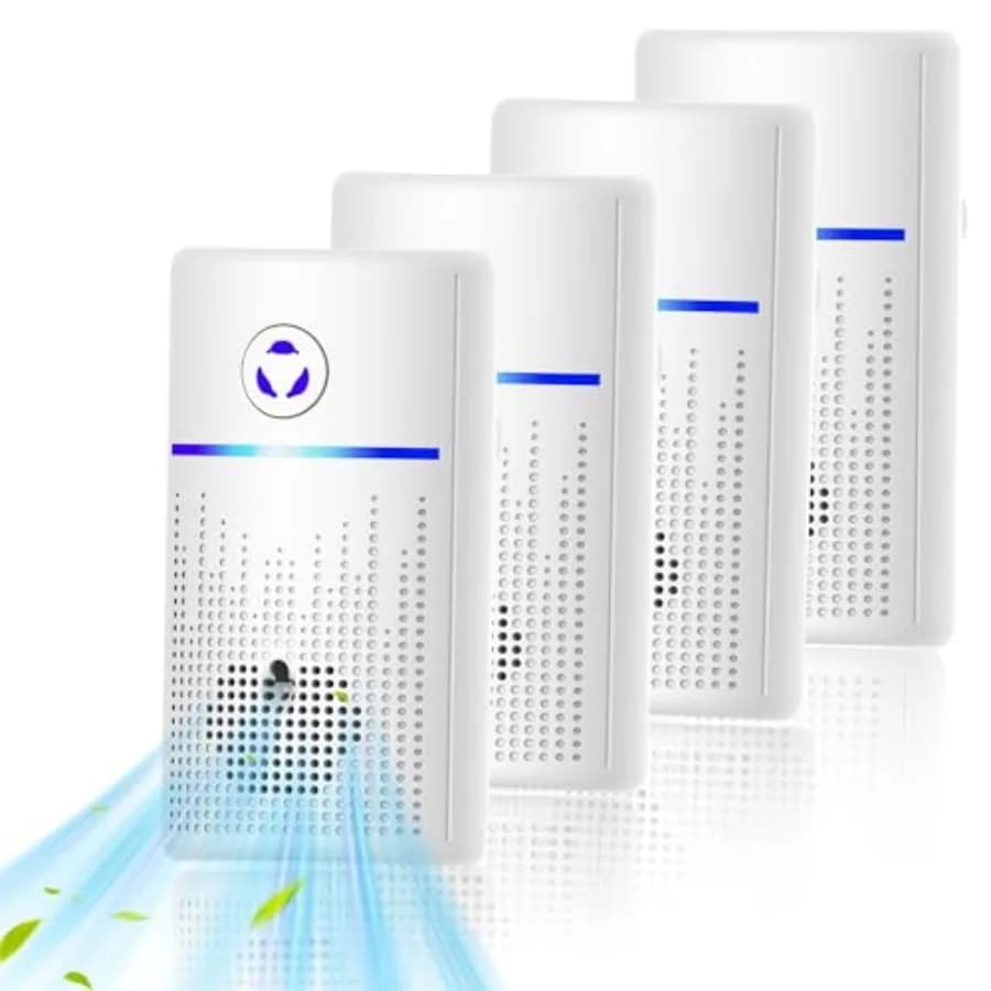 Ionizzatori d'Aria per Casa, Confezione da 4, Purificatore d'Aria Plug-in 2026 Aggiornato con Tecnologia a Ioni Negativi, Eliminatore di Odori per Animali Domestici, Fumo e Polvere-Q