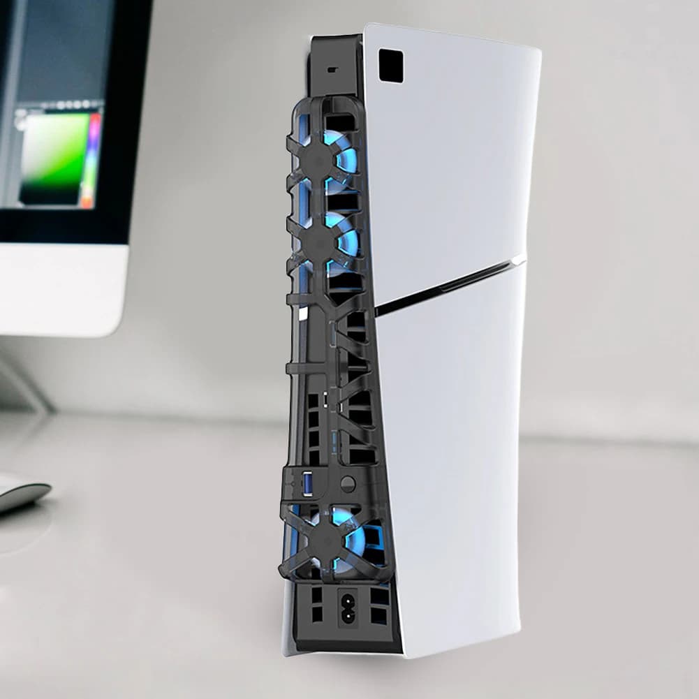 Ventola di raffreddamento con luce LED e 3 ventole Accessori di gioco di raffreddamento Ventola di raffreddamento posteriore per console di gioco USB DC 5V per console PS5 Slim