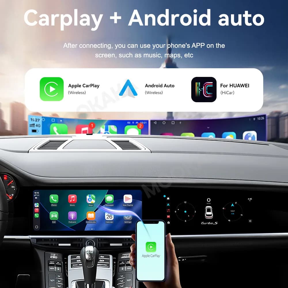 20.5" Dual Screen For Porsche Panamera 970 2010-2016 Android Auto Carplay GPS Navigation Car Radio Multimedia Passenger Display