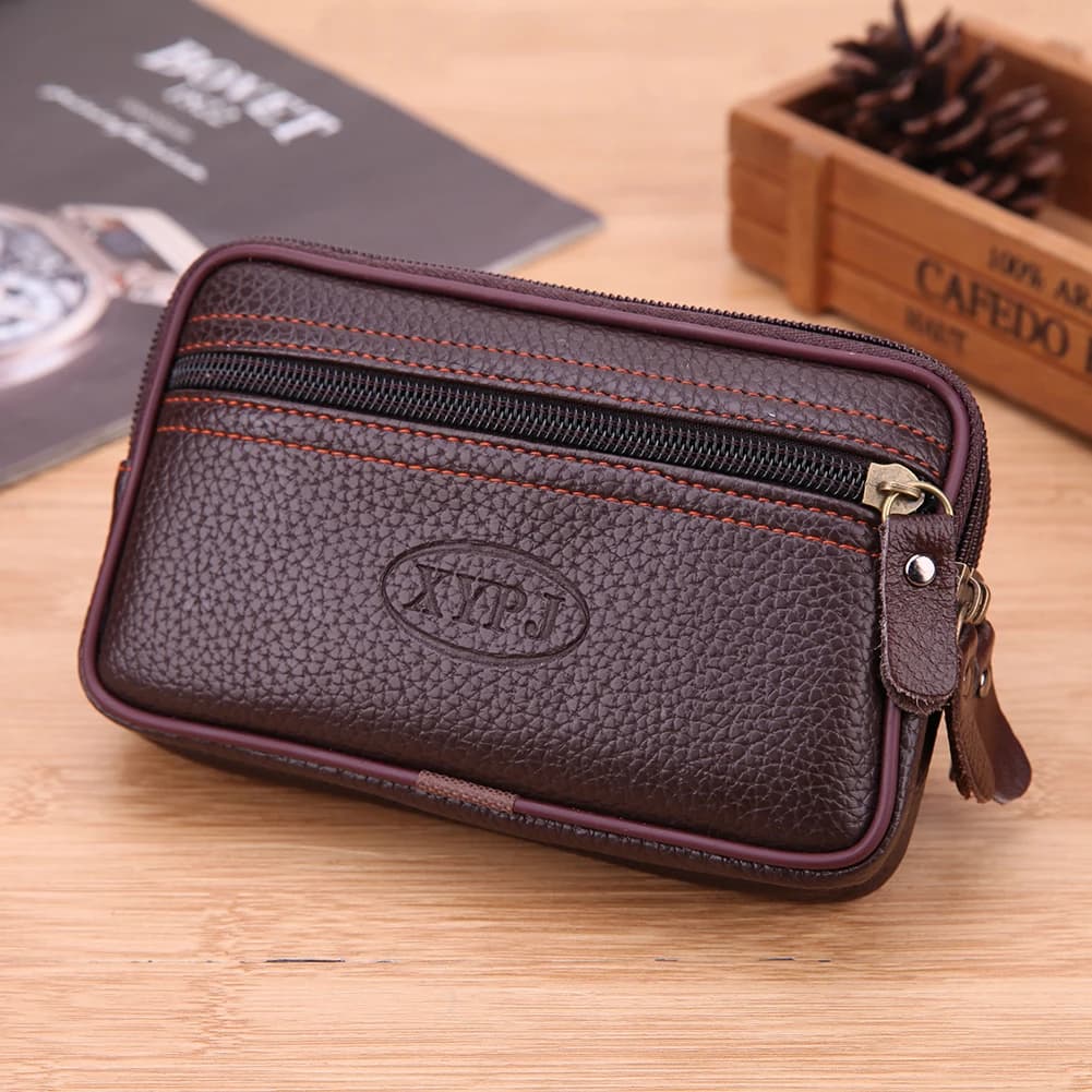 Borsa per cellulare con borsa per carte Borsa in pelle PU Chiusura con cerniera Pochette Borsa multifunzionale a doppio strato