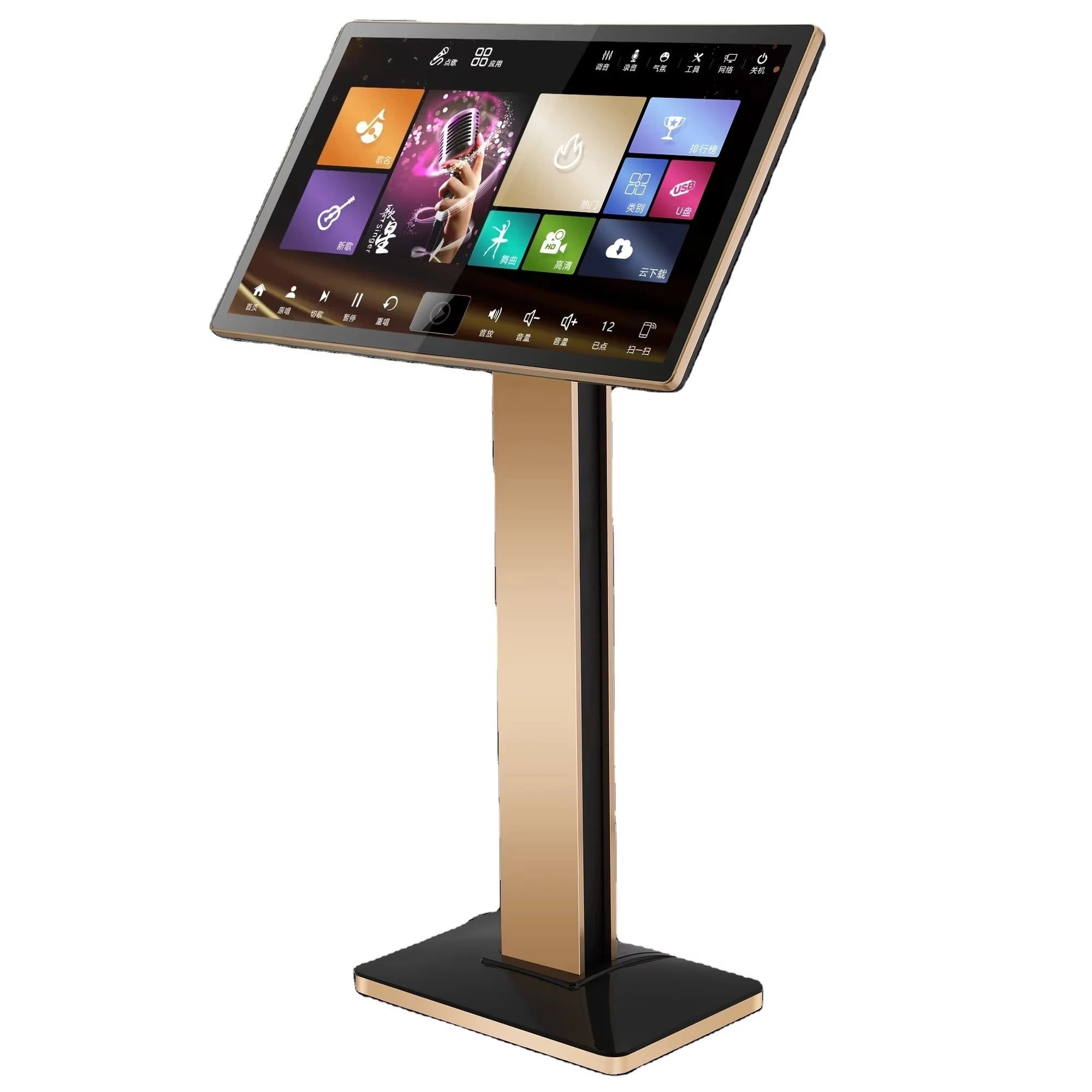 Hot KTV Home 22" 2TB Karaoke Player Wireless Microphone Desktop WiFi Chinese Karaoke Machine Professional Karaoke System