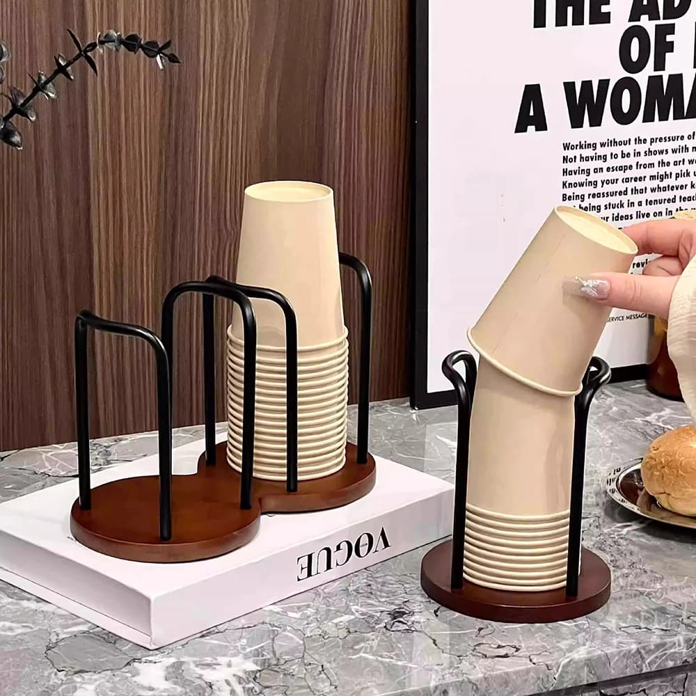 1-2 pieces luxury cup holders disposable water cups tea dispenser rack shelf longer stick cup display domestic organizer