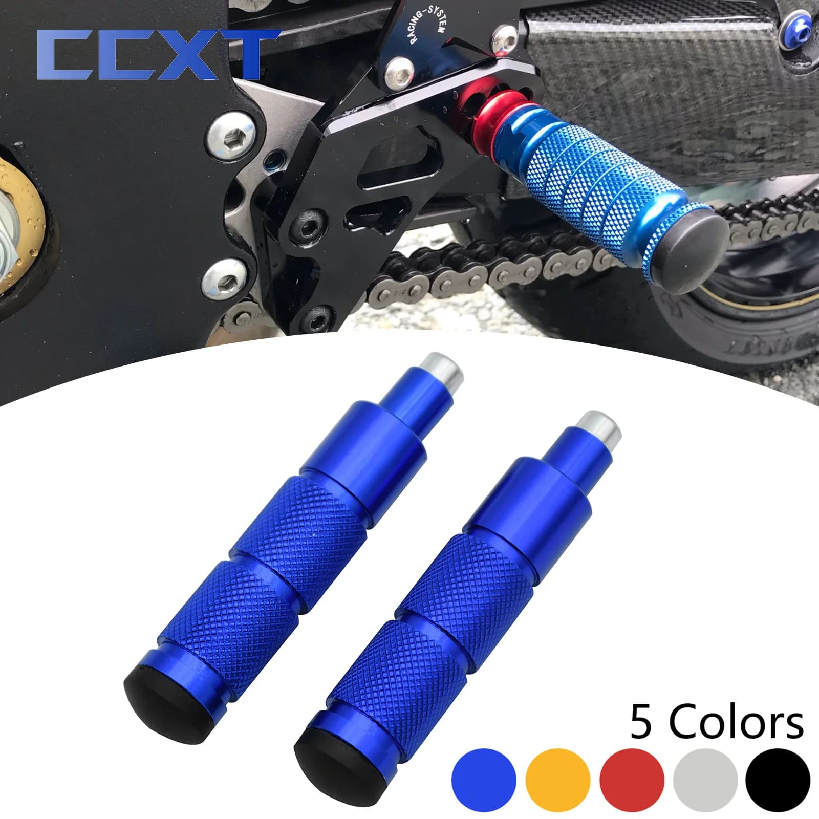 M8 CNC In Alluminio Moto Pedane Pedane Poggiapiedi Pedali Per Yamaha Suzuki Honda Kawasaki KTM ATV Scooter Dirt Bike