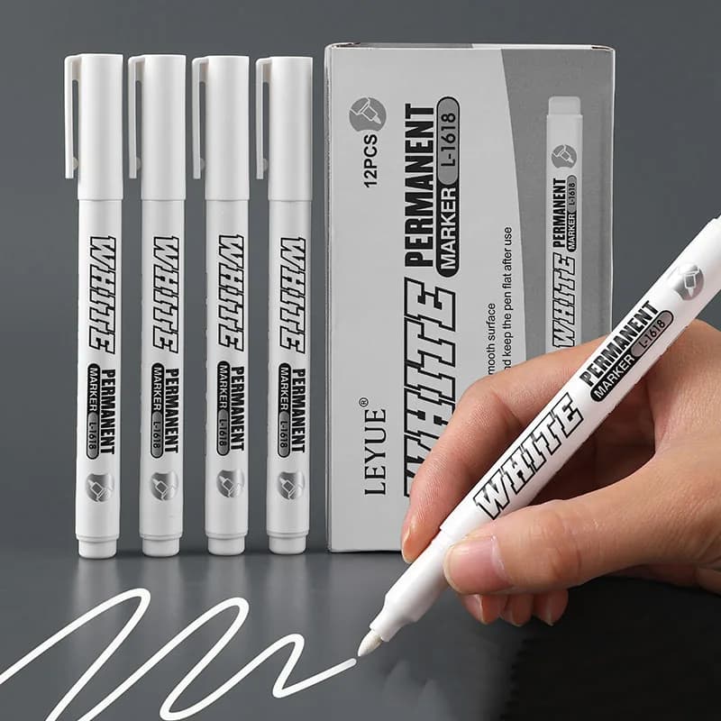 Nuovo 1/2/3PCS Impermeabile In Metallo Pennarello Permanente Vernice Bianca Penna Lavaggio Arte Pittura Graffiti Penne Tessuto Legno Pelle Marker1MM