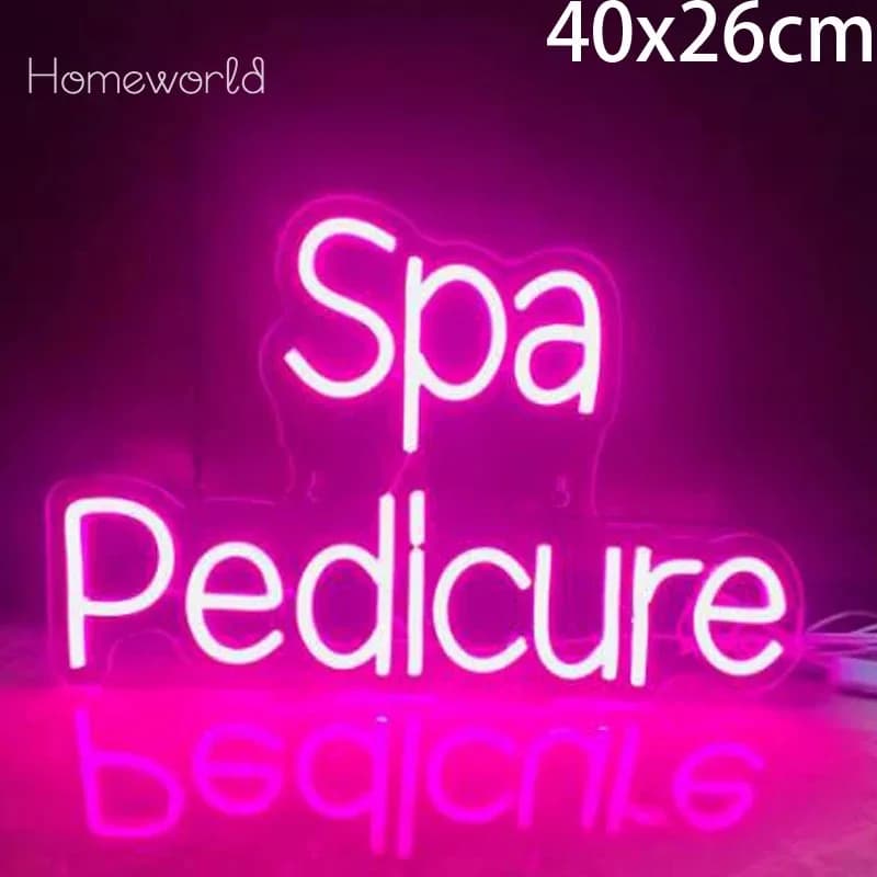 Spa Pedicure Insegne al neon rosa per la decorazione della parete Luci al neon a LED Decorazione della stanza aziendale per paralumi da massaggio Pediluvio Salone di bellezza