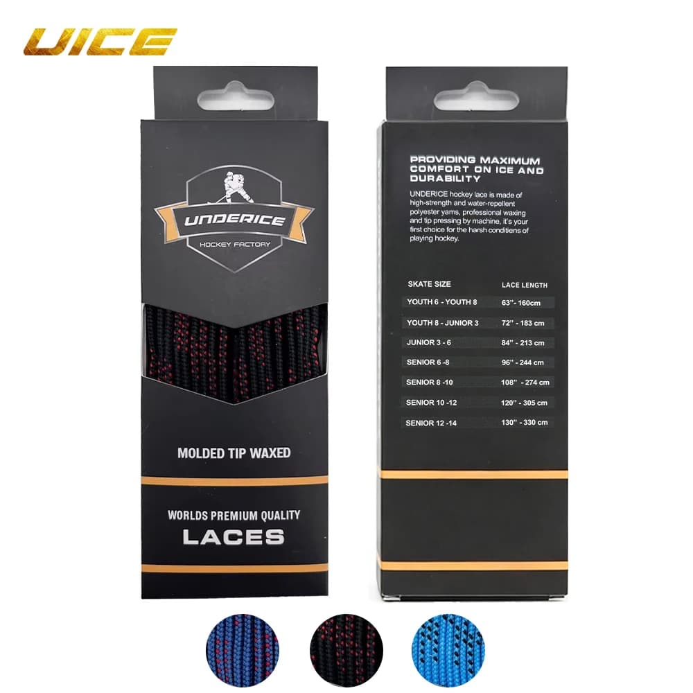UICE 84-130 pollici Hockey su ghiaccio Skate Lacci Hockey Skate Shoe Lacer Doppio strato Treccia rinforzata Punta cerata Accessori per hockey