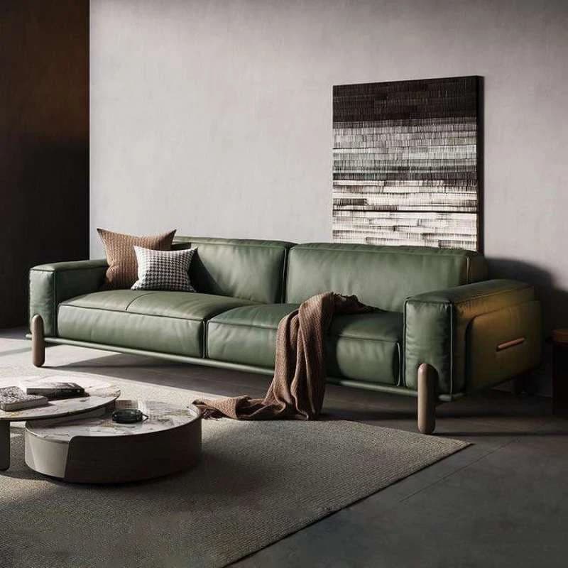 #Italian Luxury Cat Scratch Fabric One Seat Sofa Modern Square Tofu Block Straight Rows Sponge Apartment Living Room Suitable No