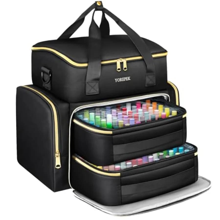 YOREPEK Extra Large Organizer Case for Nail Polishes, Contains from 96 to over 100 15ml/0.5 fl.oz bottles, Travel bag for Gel Nail Polishes with UV Lamp
