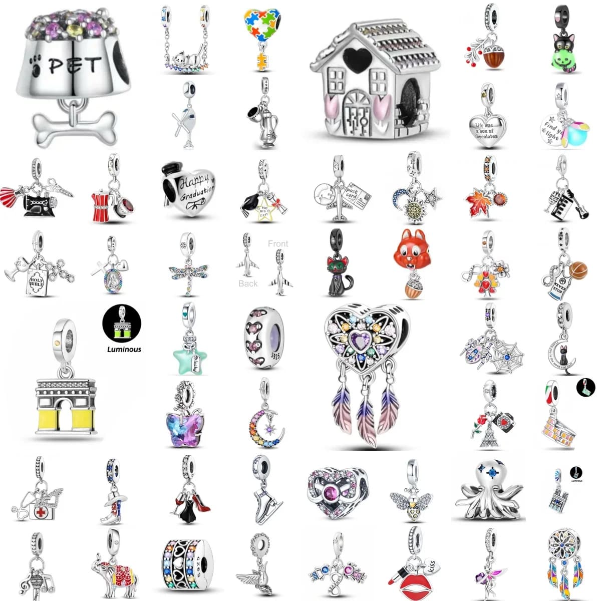 New 925 Silver Helicopter, Skating Shoes, Black Cat Charm Dream Catcher, Fit Original Bracelet, DIY Charm Women's Jewelry