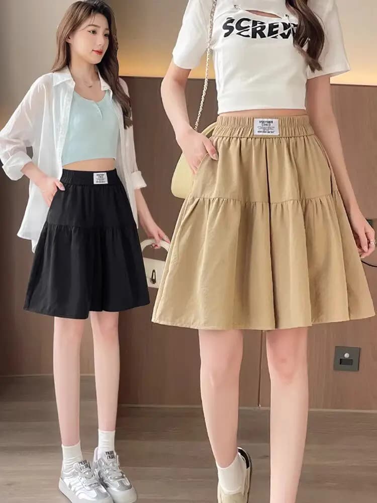 Women's fast drying sports shorts, summer, thin, trapeze, ice silk, strong sizes, five-quarter length, for casual clothing