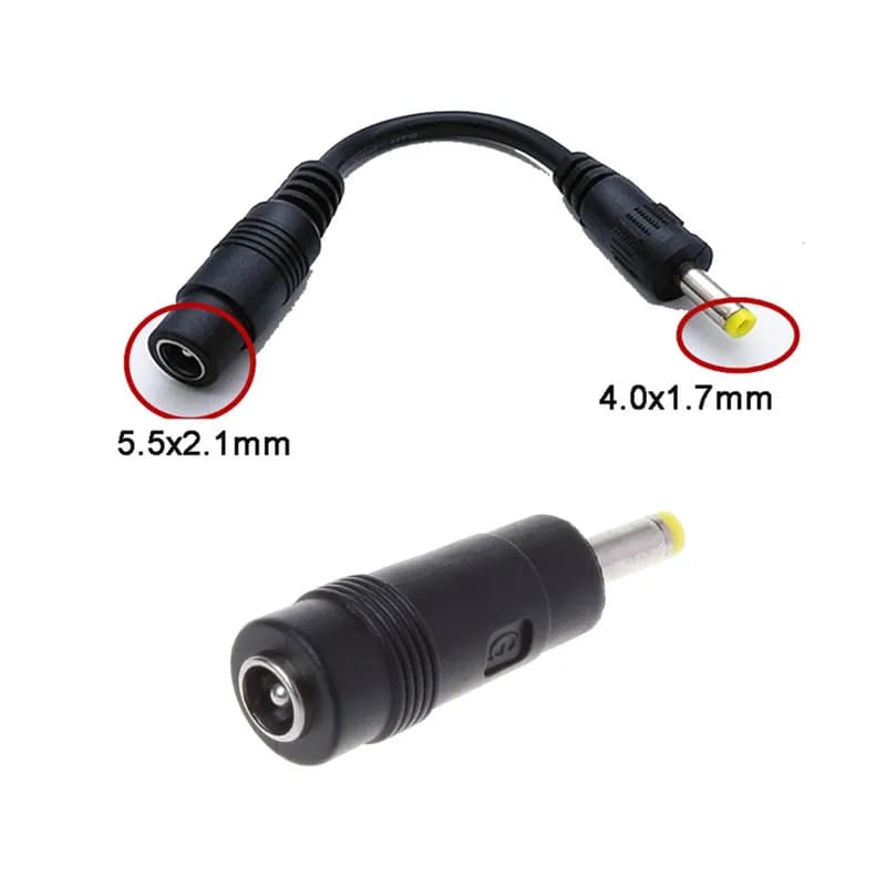 Spina di alimentazione cc 5.5x2.1mm femmina a 4.0x1.7mm convertitore adattatore cavo di alimentazione maschio per cavo di alimentazione per telecamera portatile CCTV